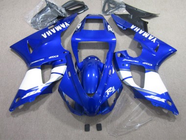 Best 2002-2003 Blue White Yamaha YZF R1 Bike Fairing