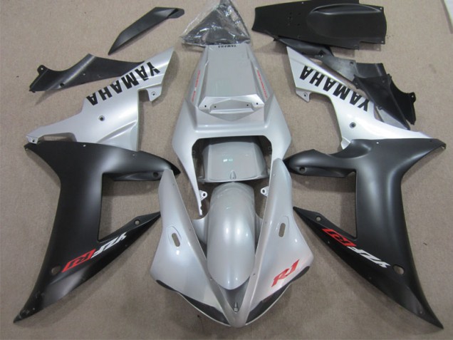 Best 2002-2003 Silver Black Yamaha YZF R1 Motorcycle Replacement Fairings