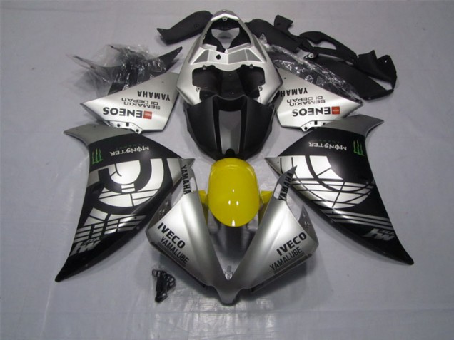 Best 2012-2014 Black Silver Iveco Yamalube Monster Yamaha YZF R1 Motor Bike Fairings Best 2012-2014 Black Silver Iveco Yamalube Monster Yamaha YZF R1 Motor Bike Fairings