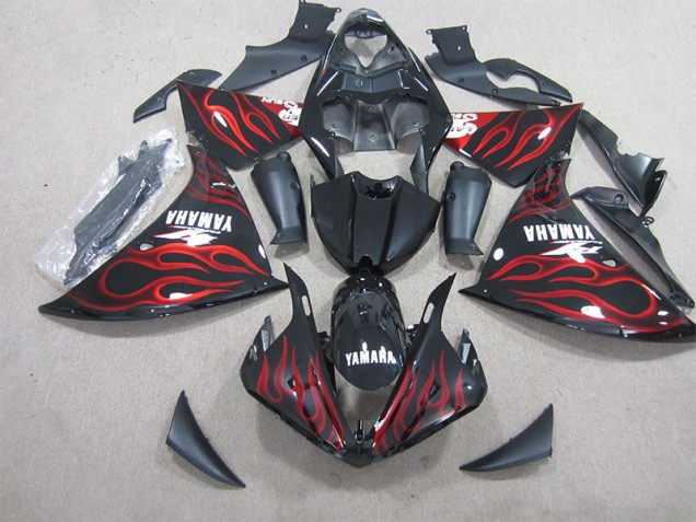 Best 2012-2014 Black Red Flame Yamaha YZF R1 Motor Fairings Best 2012-2014 Black Red Flame Yamaha YZF R1 Motor Fairings