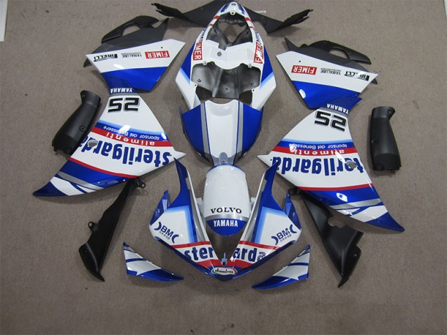 Best 2012-2014 White Blue Volvo Sterilgarda 25 Yamaha YZF R1 Motorcycle Fairings Kit Best 2012-2014 White Blue Volvo Sterilgarda 25 Yamaha YZF R1 Motorcycle Fairings Kit