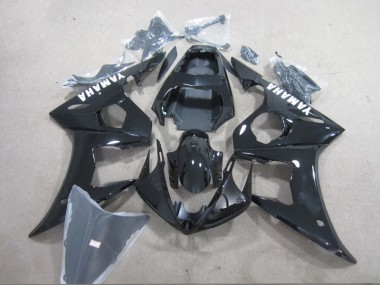Best 2003-2005 Black White Decal Yamaha YZF R6 Motorcycle Fairings Kit