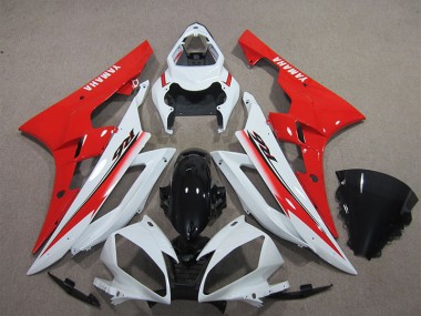 Best 2006-2007 White Black Red Yamaha YZF R6 Replacement Motorcycle Fairings