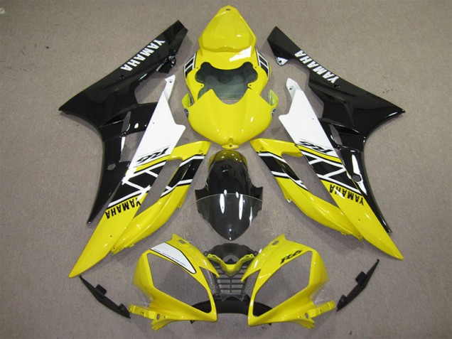 Best 2006-2007 Yellow Black Decal Yamaha YZF R6 Motorcycle Fairings Kits