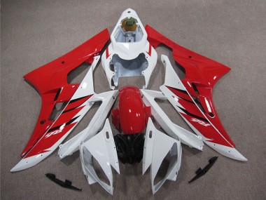 Best 2006-2007 Red White Yamaha YZF R6 Motorcycle Replacement Fairings